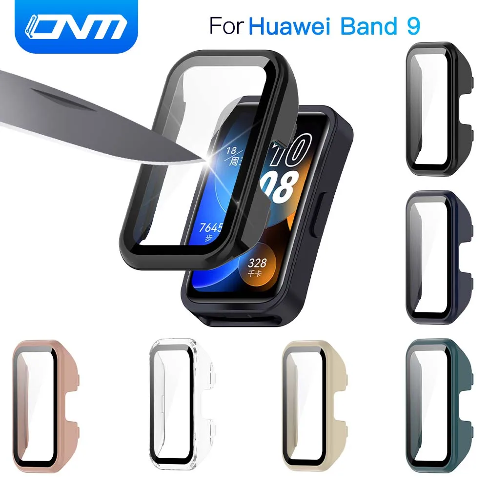 

Case + Screen Protector for Huawei Band 9 Tempered Glass Anti-scratch Film Bumper Protective Case Cover Accessories