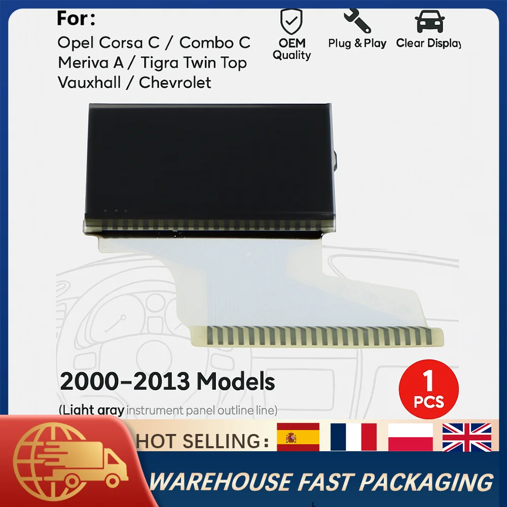 

Instrument Cluster Dashboard LCD Display Screen With Ribbon Cable For Opel Combo Corsa Meriva Tigra Vauxhall Odometer Repair