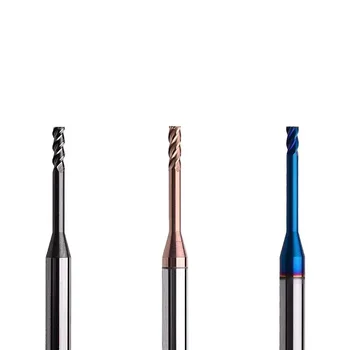 1 pieza Hrc65 2/3/4 flauta fresa de carburo de tungsteno fresa Cnc fresas de flauta larga 1mm 1,5mm 2mm 2,5mm 3,0mm