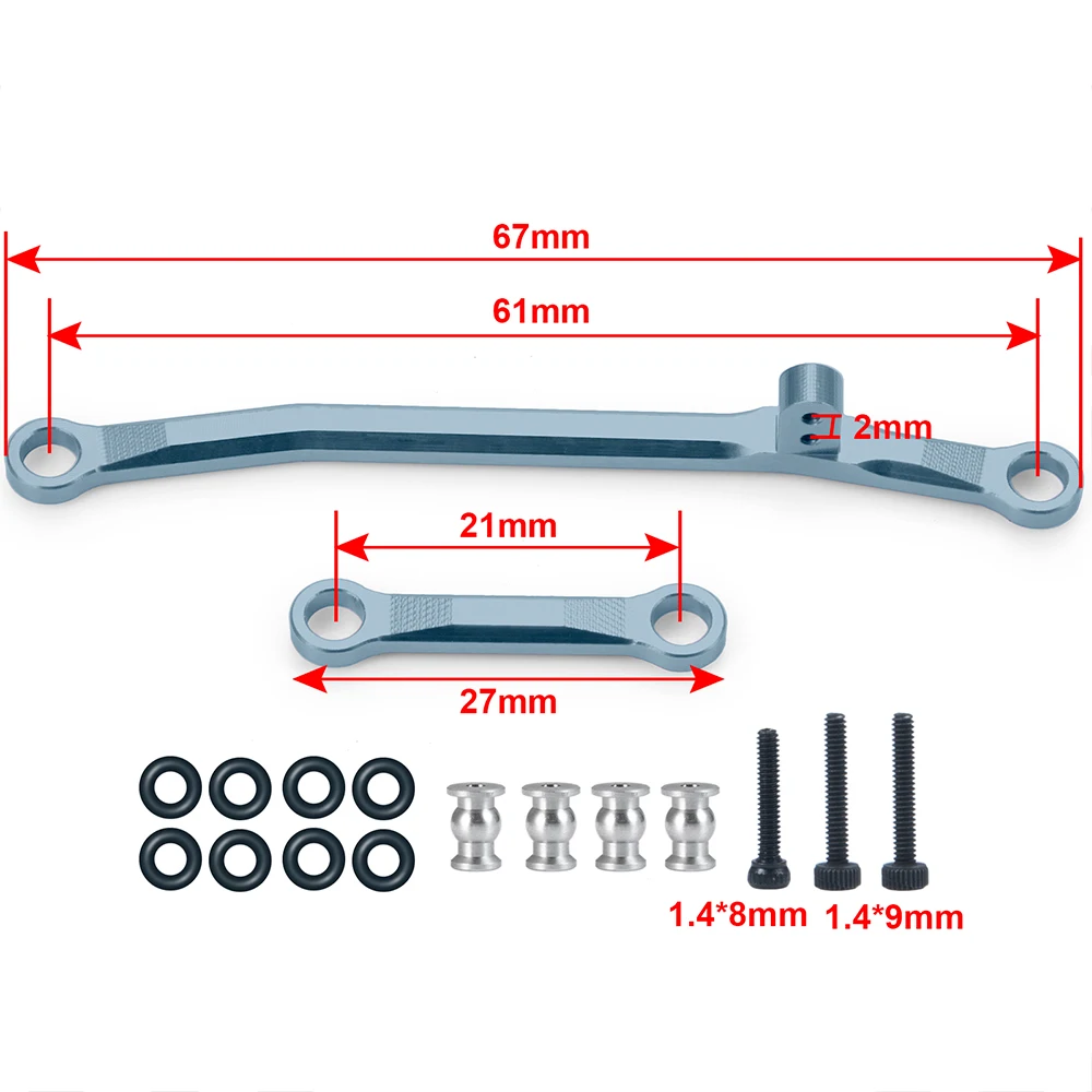 MIBIDAO varilla de enlace de dirección de aleación de aluminio para Axial SCX24 Deadbolt Chevrolet Wrangler Gladiator Bronco 1/24 RC Car Model