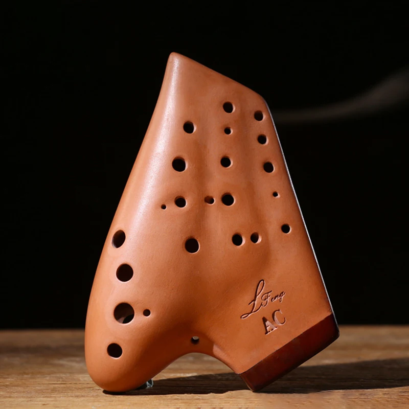 Three Tube Ceramics Ocarina 12 Holes Alto C Key AC AG Matte Smoked Professional Zelda Ocarina of Time Music Instruments Gifts