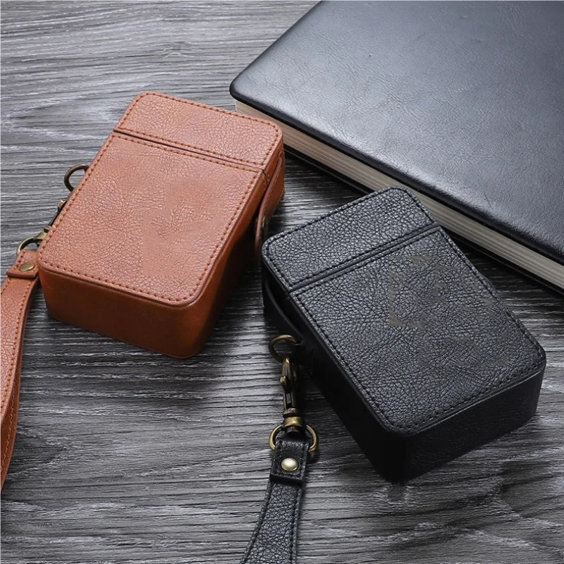 

Portable Leather Cigarette Case for Men, Pressure-proof and Moisture-Proof Leather, High-Grade Metal, 20