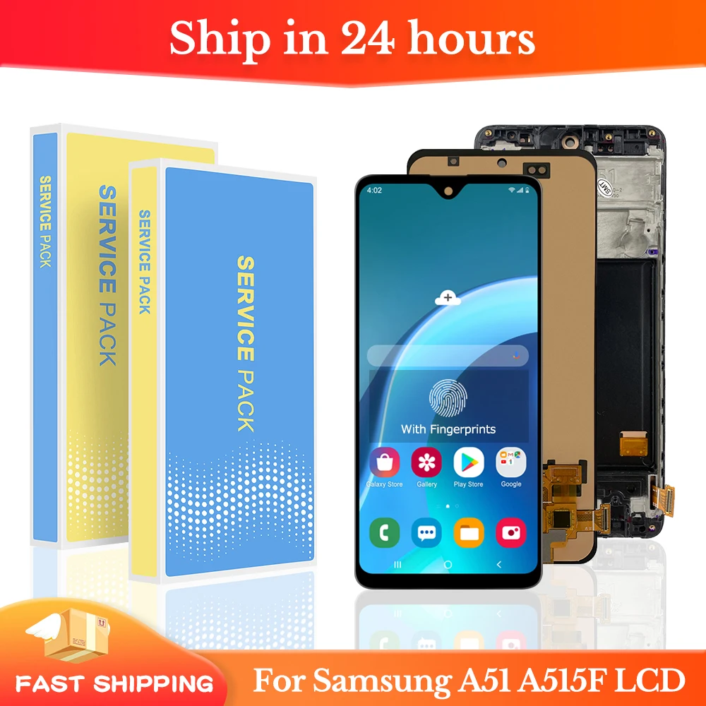 

Top Super AMOLED For Samsung Galaxy A51 LCD A515F SM-A515F/DS A515F/DS Display Touch Screen Digitizer 6.5'' For Samsung