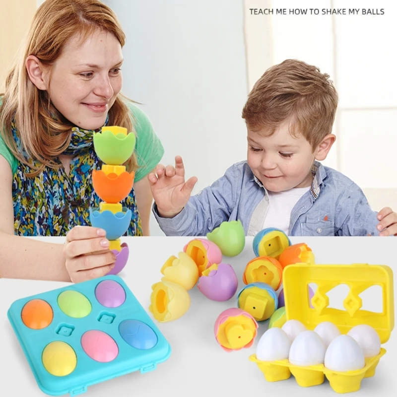 Jouet éducatif Montessori pour bébé, jeu de Puzzle en forme d'œuf, jeu de correspondance des couleurs, moteur fin, jouet d'apprentissage précoce pour enfants