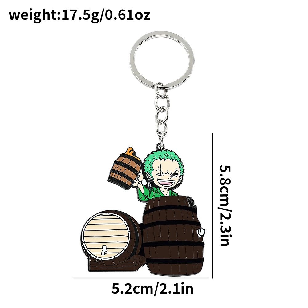 One Piece Roronoa Zoro Keyring Cartoon Anime Monkey D. Luffy Keychain For Friends Birthday Pendent Jewellery Gifts