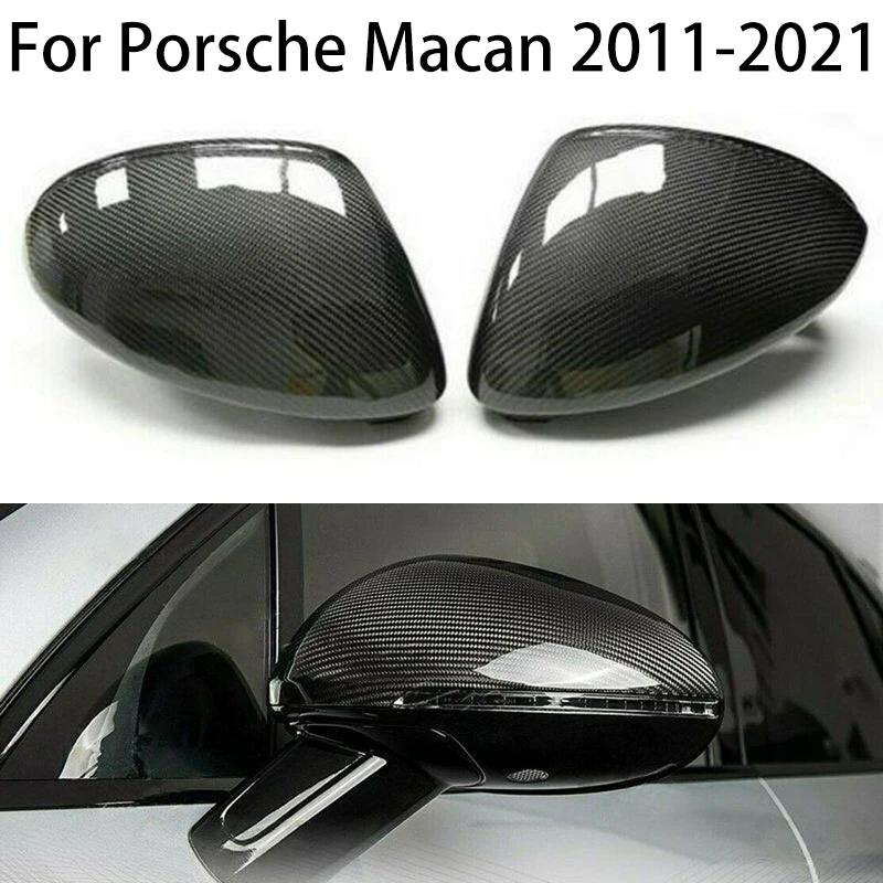 

For Porsche Macan 2011-2021 Carbon Fiber Car Side Rear View Mirror Cover Trim Caps Add On Style Auto spare parts accessories