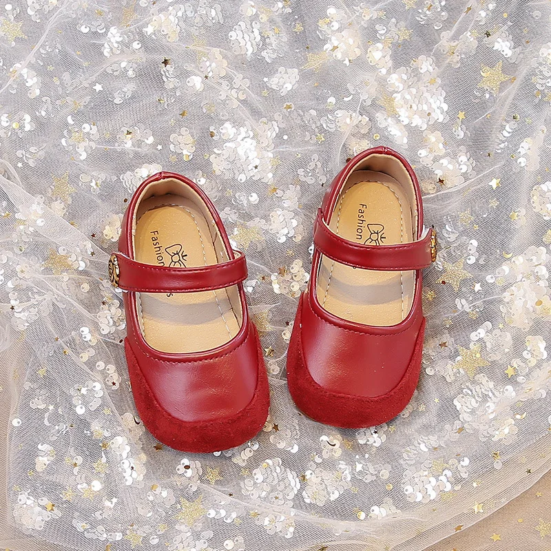 الفتيات زهرة الورد الصغيرة بولي أحذية أحذية من الجلد ربيع الخريف جديد أداء الأطفال أحذية بلون طالب المدرسة متعطل #5