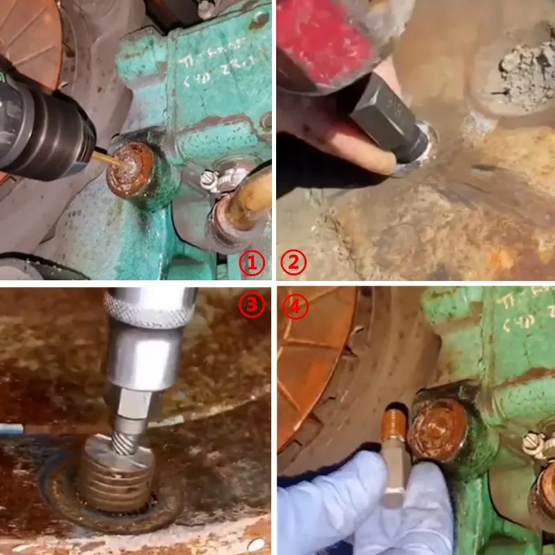 25-piece Set Hexagonal Handle Inch Screw Extractor Broken Sliding Tooth Sliding Screw Bolt Extractor Tool