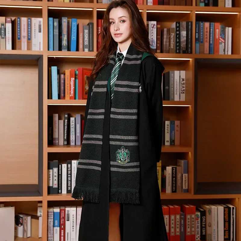 Harried Potter Kids Adult Gryffindor Long Scarf Ravencla Hermione Slytherin Hufflepuff Cosplay Scarf Warm Unisex Birthday Gifts