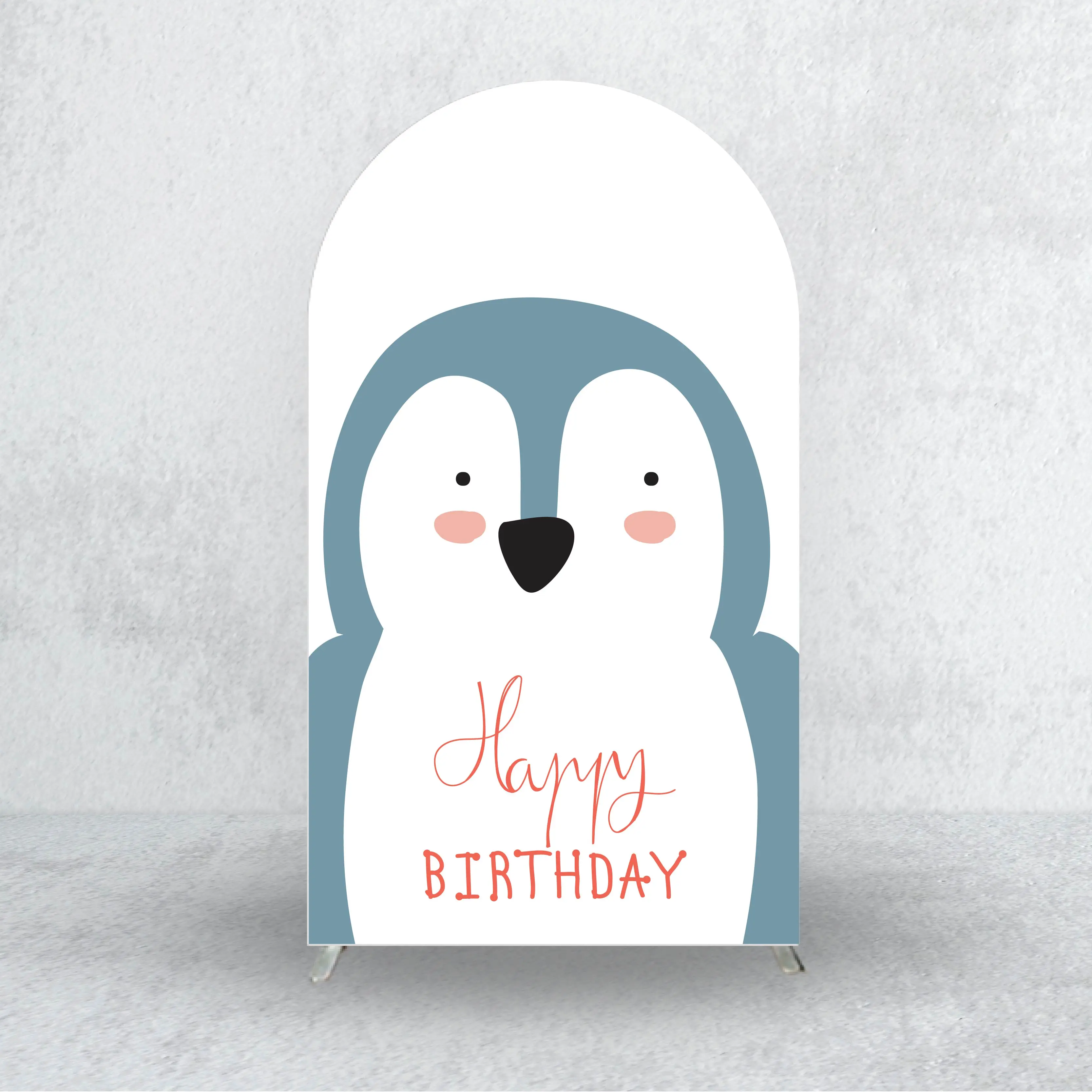 Arch Backdrop Covers Penguin Bear Fox Rabbit animal Themes Elastic Covers for Birthday Party&Baby Shower Photograph Background