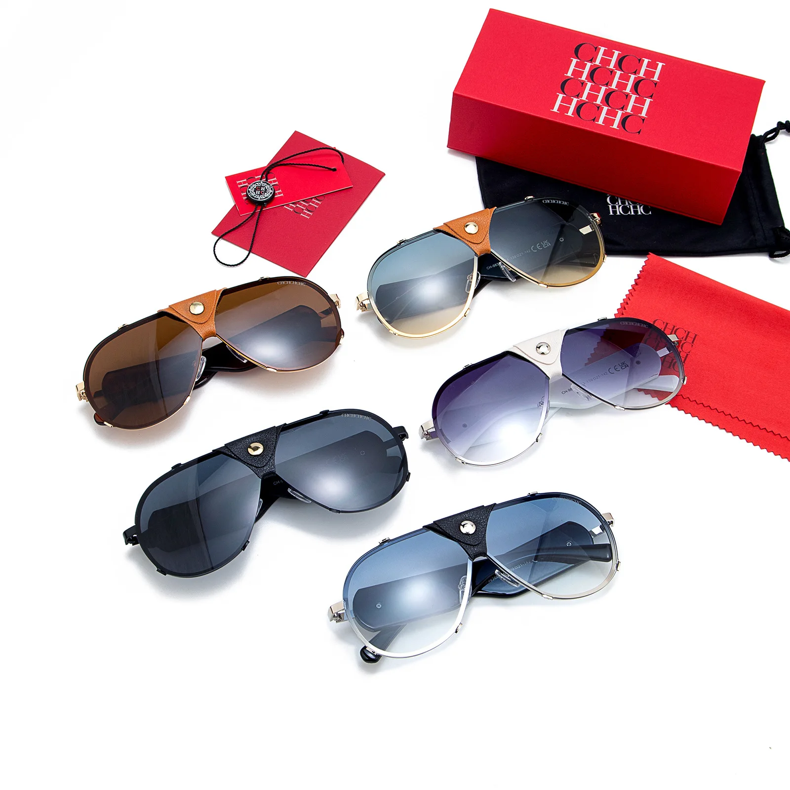 

CHHC Aviator Sunglasses for Men Women, Punk Retro Large Frame Oval Sun Glasses, Unisex Polarized UV400 Protection, Vintage