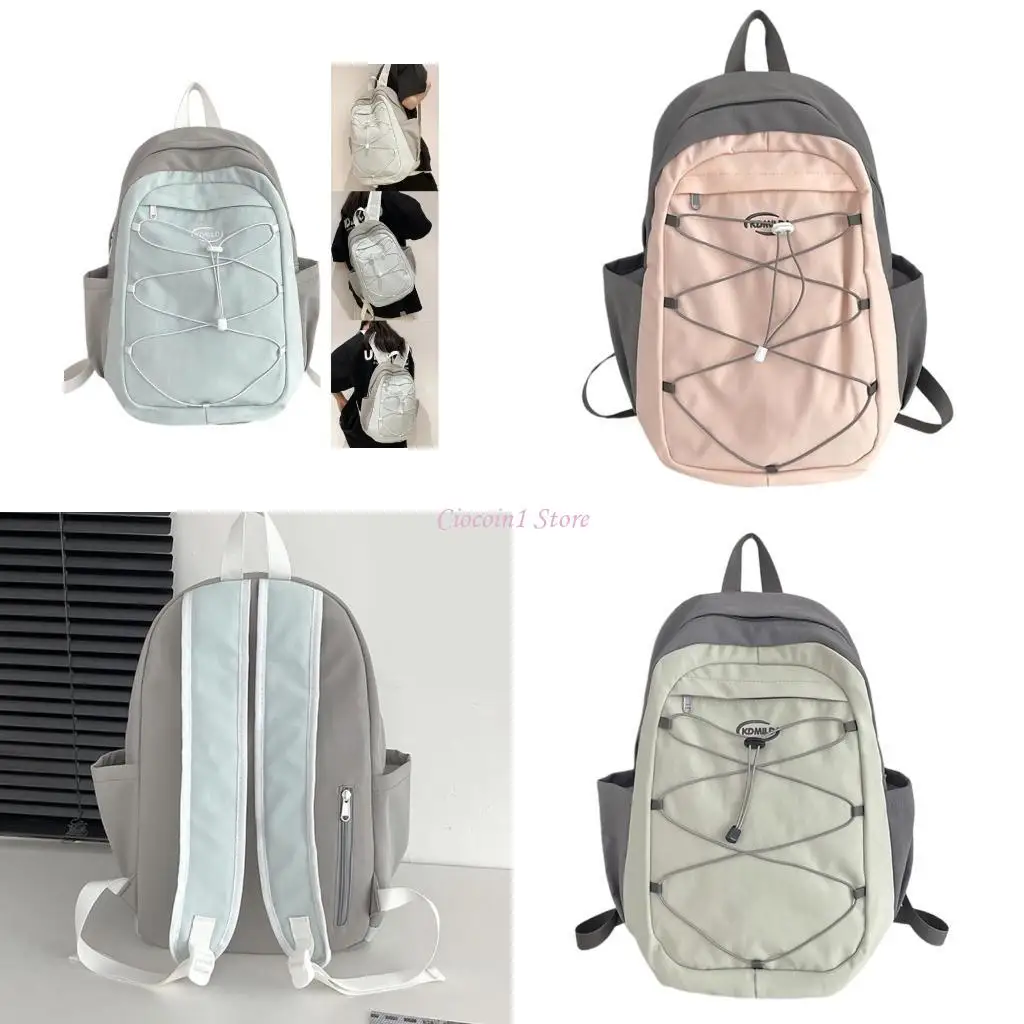 

Y1UB Универсальный контрастный цветовой рюкзак с банджи -шнурным колледжем.