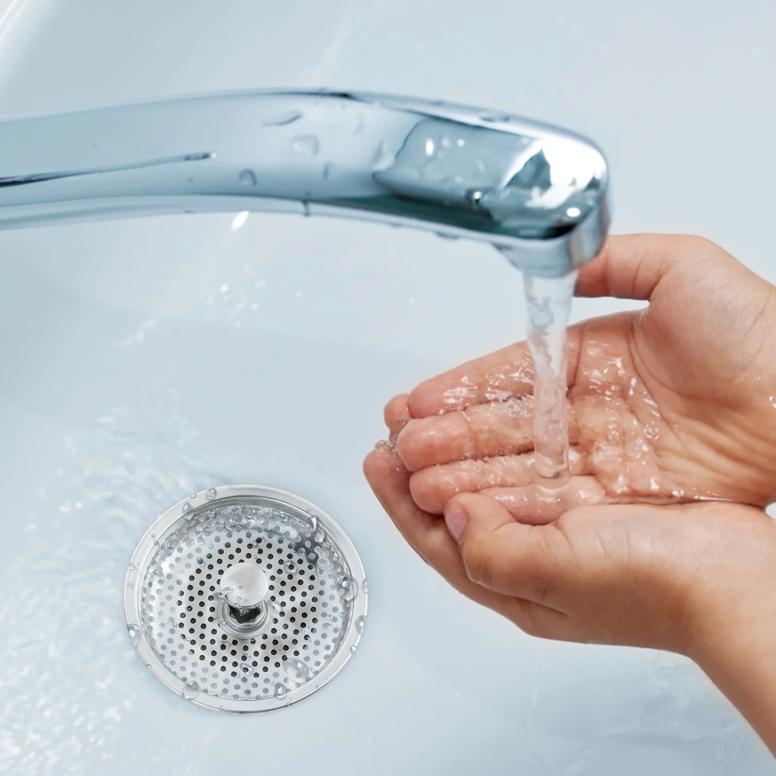 

2pcs Stainless Steel Drain Cover Filter For Bathroom Floor Shower Bathtub Hair Stopper Rinse Clean Anti-Clogging Durable