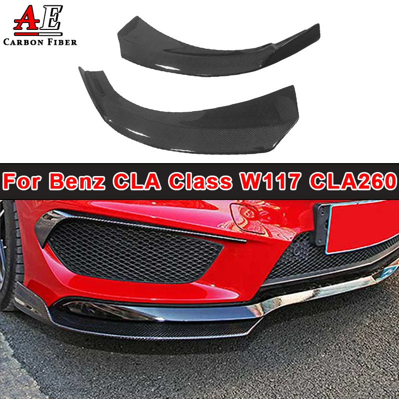 

Carbon Fiber Front Bumper Lip Side Splitters Flaps Spoiler Corner Trim For Mercedes Benz CLA Class W117 CLA260 Car Canards