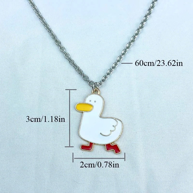 Fashion Cute Cartoon Little Duck Pendant Necklaces For Women Jewelry Long Chain Necklace Gift