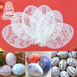 6pcs/set New Easter Eggs Cake Stencil  for Cake Decorating Tools Cake Lace Stencils cake decorating fondant Cookie Stencils