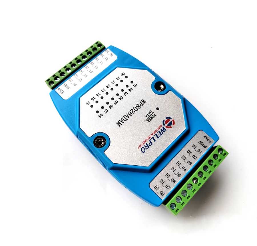 WELLPRO WP8026ADAM 16DI modulo di ingresso digitale optoaccoppiatore isolato RS485 MODBUS RTU comunicazioni