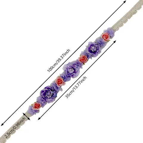 Falska Blommor Baby Flickor Pannband Prinsessa Färgglada Mini Spets Hårband Justerbara Hårband Tiaror Barn Hårbåge 8 best sales babytiara - №2