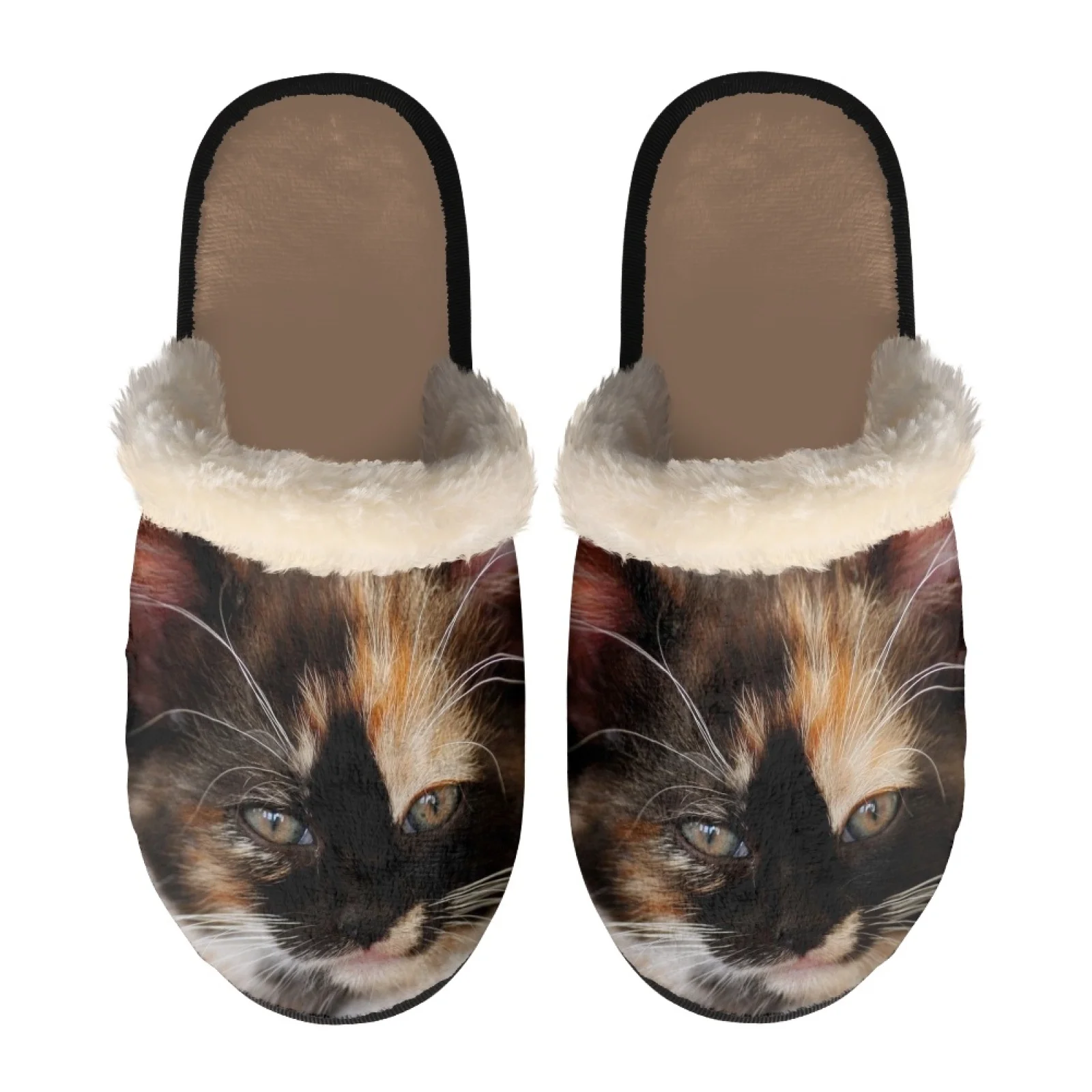 

Зимние нечеткие тапочки с принтом кота и котенка для мужчин и женщин, сабо, меховая домашняя обувь, плюшевые тапочки, нескользящие хлопковые теплые шлепанцы для пар