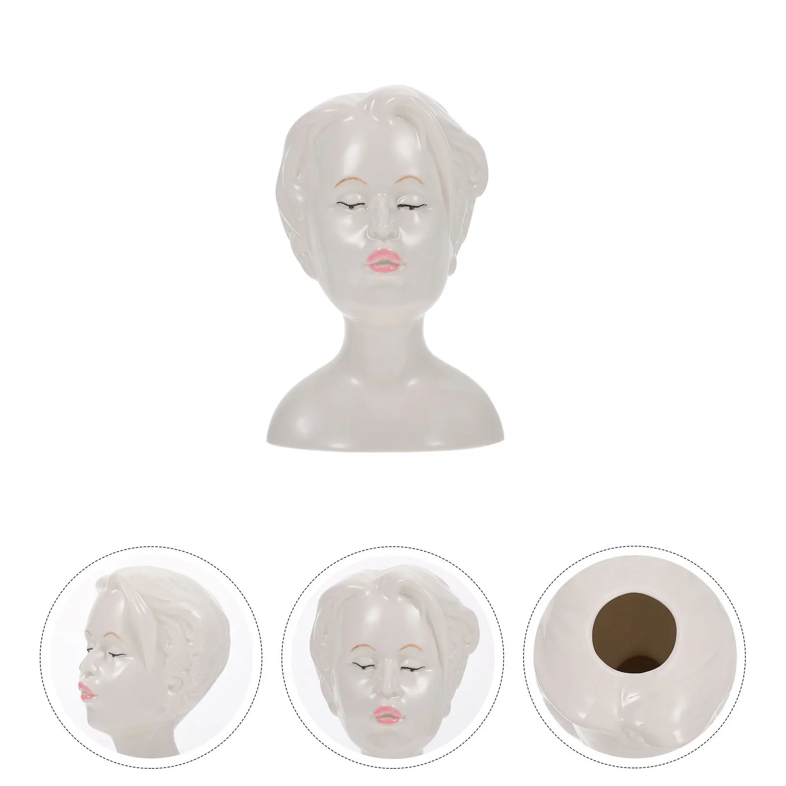 

1Pcs Human Face Ceramic Vase Creative Flower Arrangement Container Desktop Decor Unique Vase Flower Container Decor