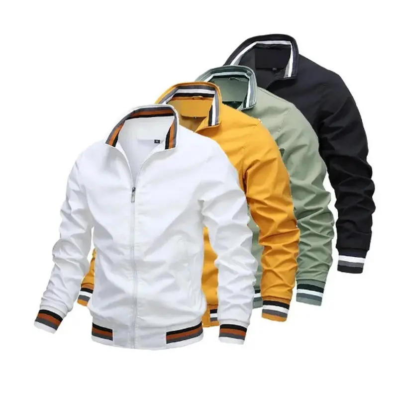 

Men Windbreaker Jacket White Casual Jacket Fashion Men Outdoor Waterproof Sports Coat Spring Summer Bomber jacket Men Clothing