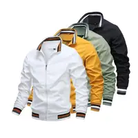 Chaqueta cortavientos informal blanca para hombre, abrigo deportivo impermeable para exteriores, ropa Bomber para primavera y verano