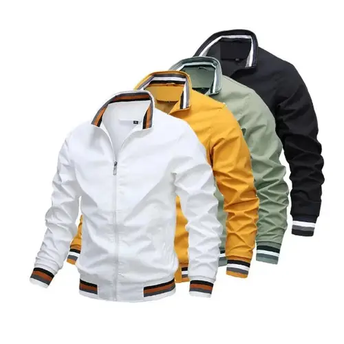 Chaqueta cortavientos informal blanca para hombre, abrigo deportivo impermeable para exteriores, ropa Bomber para primavera y verano