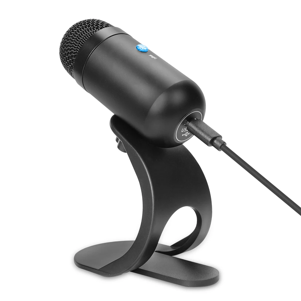 Recording Gaming Microphone PC Streaming Podcast Mic with Stand LED Mute Button USB Type C Plug for Instruments Voice YouTube