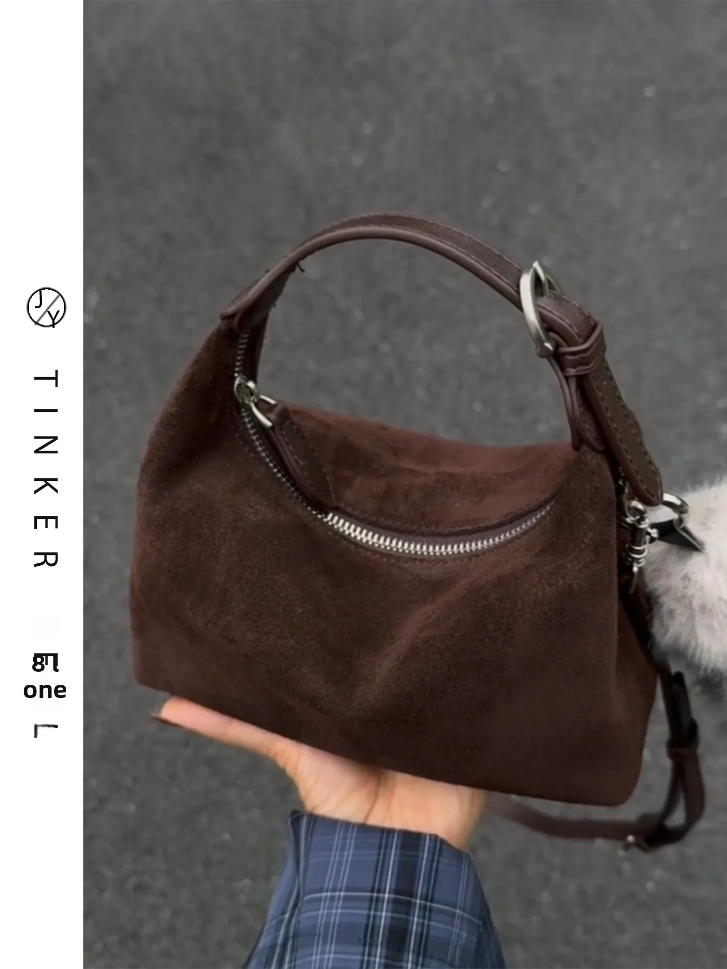 

Женская замшевая сумка через плечо Ele: универсальная, легкая, для повседневного использования, стильная, элегантная, женская сумочка