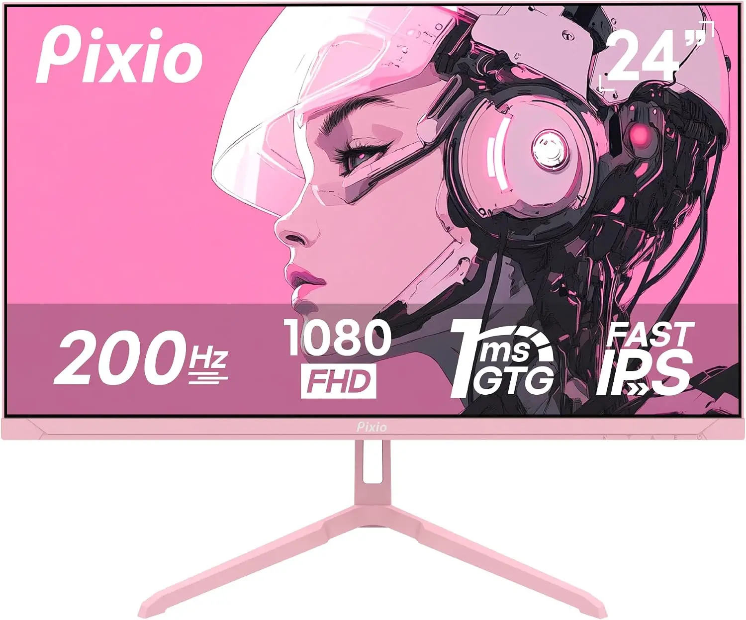 PX248 Wave Pink 24 inch 200Hz Refresh Rate FHD 1080p Resolution Fast IPS Panel 1ms GTG Response Time Built-in Speakers Gaming