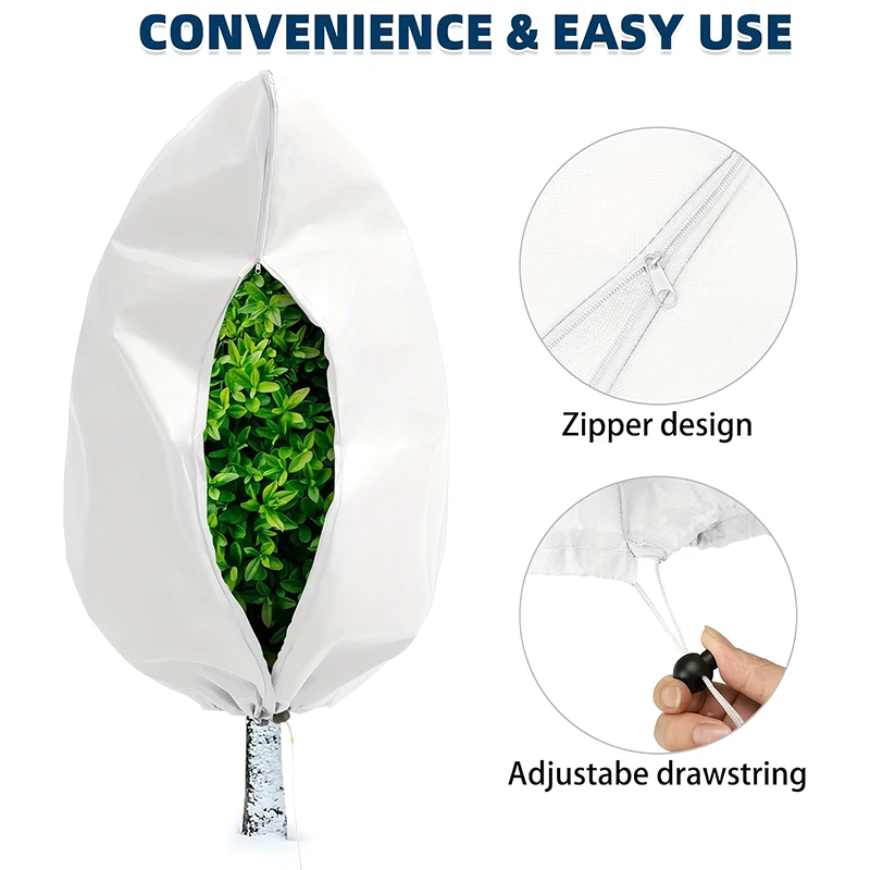

Зимняя сумка для защиты растений с чехлом на молнии на шнурке, сумка против роста для овощей, уличная сумка для защиты растений от холода и тепла