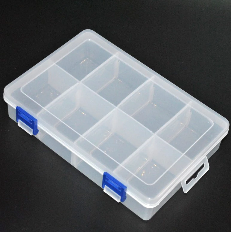 20cm 8/6/2 Grids Plastic Organizer Adjustable Beads Storage Box Transparent Case For Jewelry Earring Gear Accessories Container