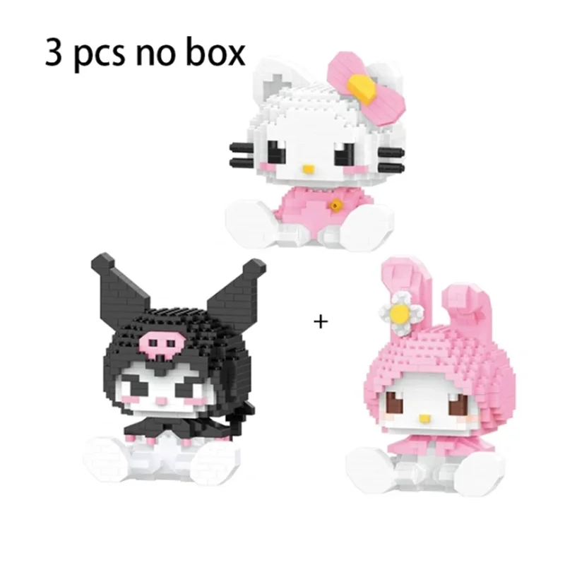 Anime Hello Kitty My Melody Cinnamoroll Pompompurin Kuromi Friends Building Blocks Bricks Girl Children Kid Toy Gift Set