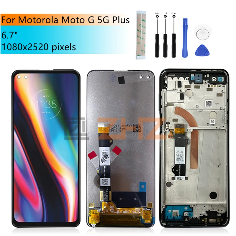 for Motorola Moto G 5G Plus LCD Display Touch screen Digitizer Assembly For Moto G 5G Plus Screen Replacement Repair Parts 6.7\