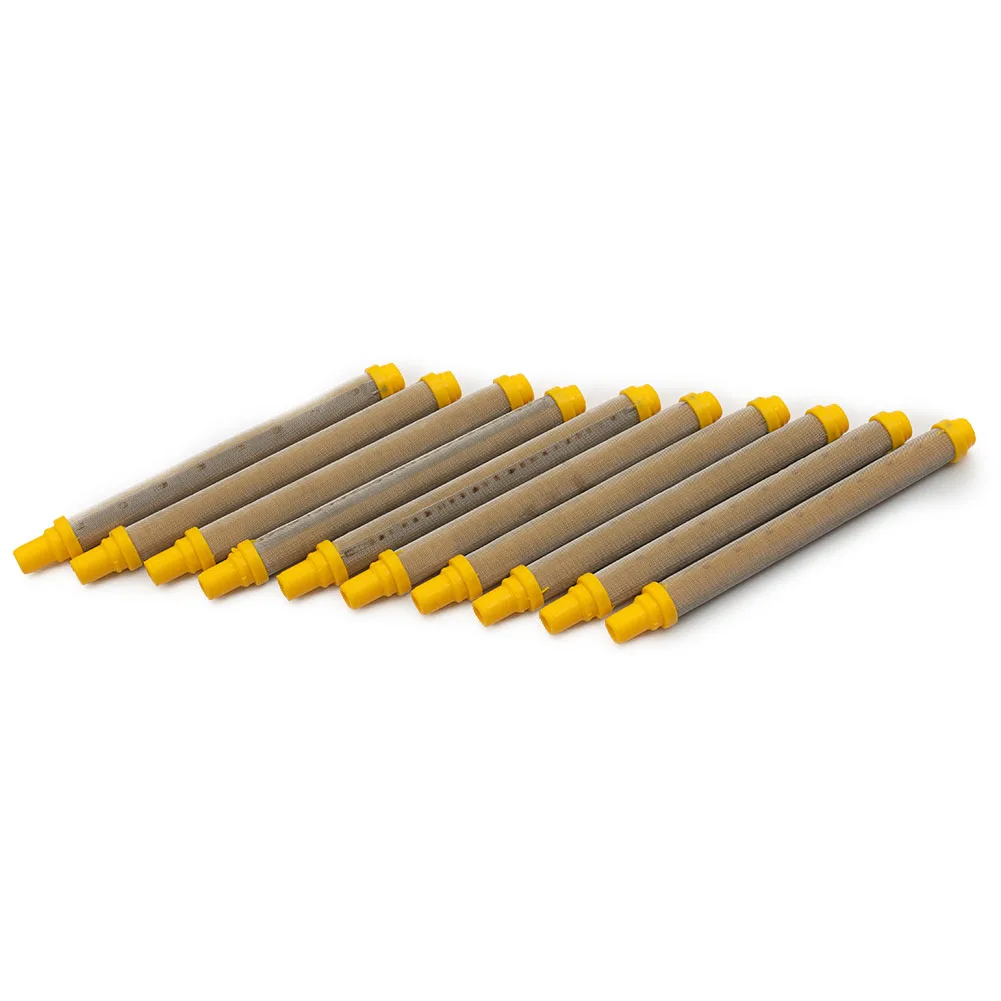 Tool Mesh Airless Spray Tool Filter Workshop 304 Stainless Steel Durability Easy To Install Yellow 10 Pcs 100 Mesh