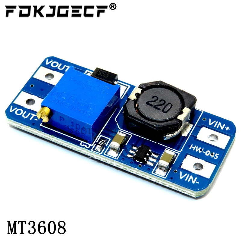 MT3608 DC-DC Step Up Converter Booster Power Supply Module Boost Step-up Board MAX output 28V 2A for arduino