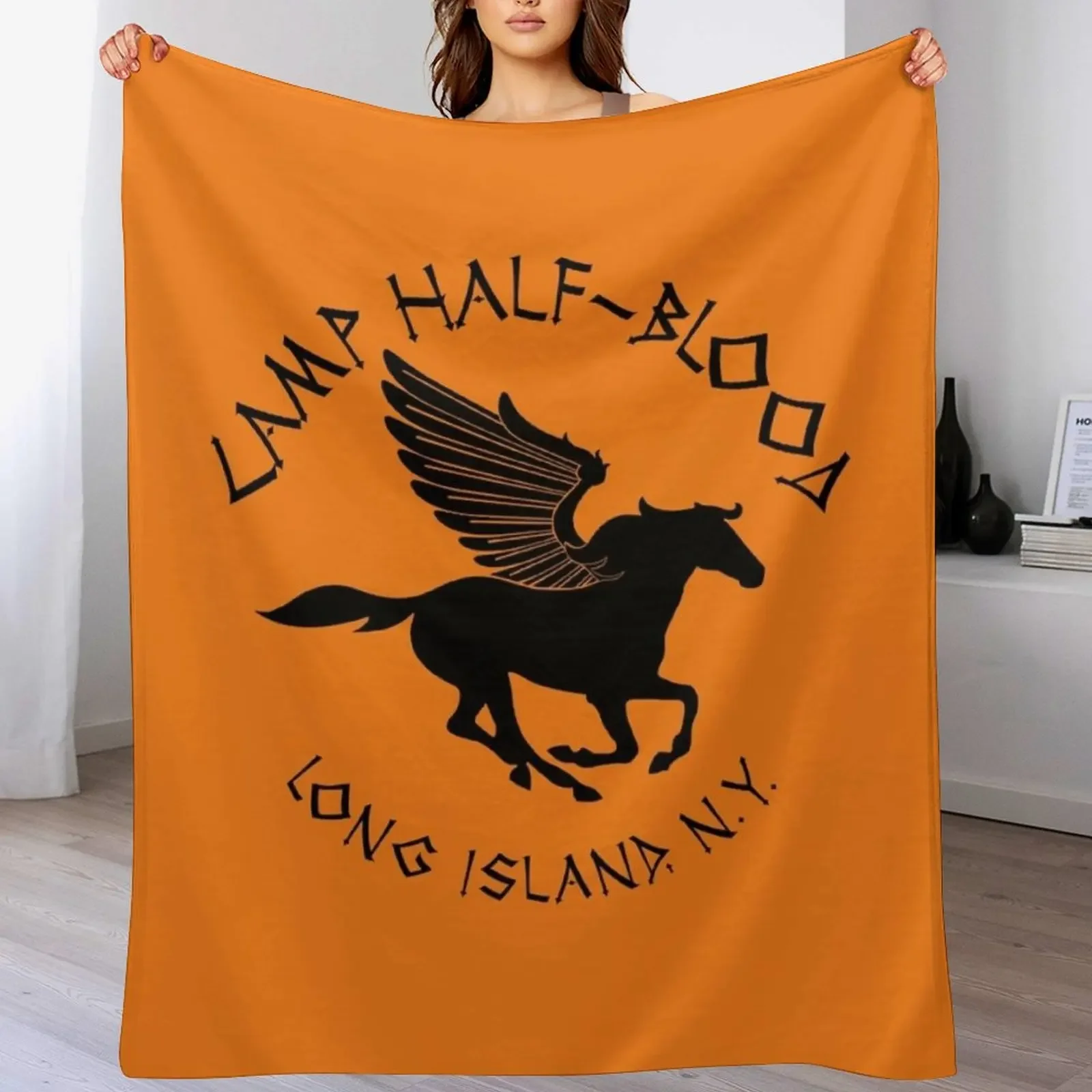 Camp Half-Blood Throw Blanket Flannel halloween valentine gift ideas Decorative Sofa Blankets