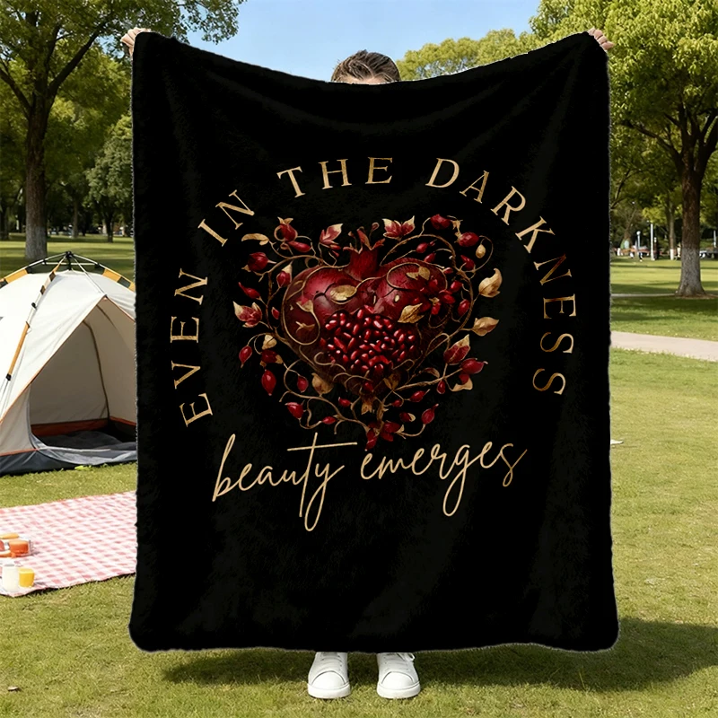 Persephone Flannel Blanket Pomegranate Hades Greek Goddess Dress Gods Mythology Literature Flannel Throw Dark Academia