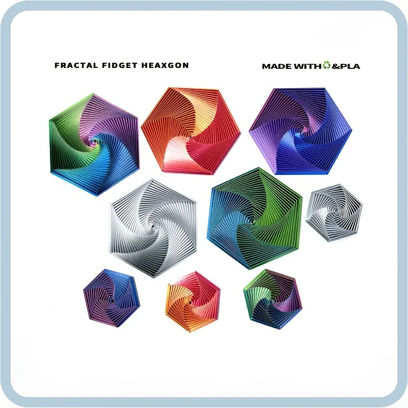 

New 3D Printed Fractal Fidget Hexagon Portable Playing Sensory Anti-stress Toy Desktop Ornament Kid Toy Visual Gifts Mystery Box