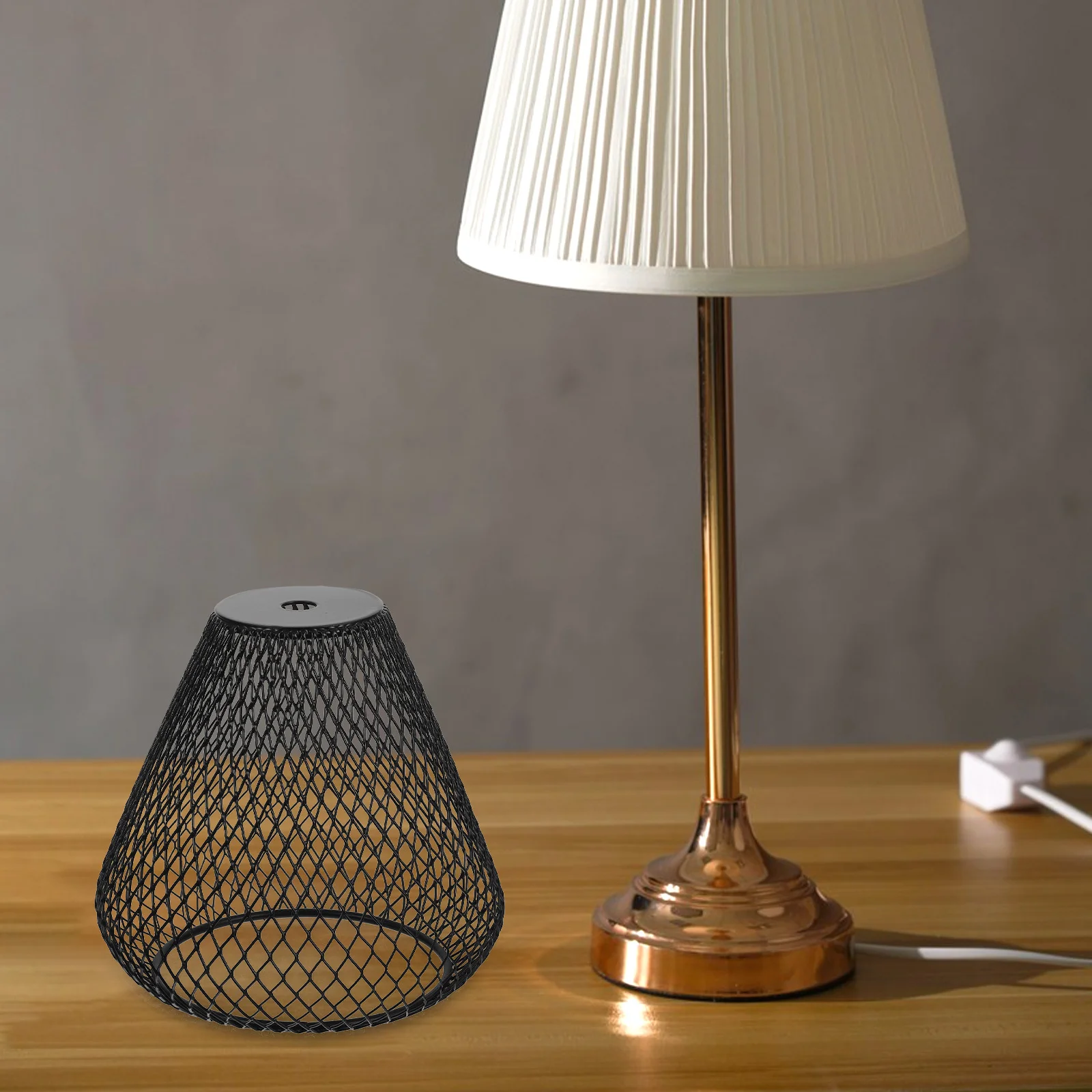 

Hollow Out Iron Lampshade Vintage Style Pendant Light Shade for Living Room Study Decor Black Metal Mesh Cage Lamp Shade