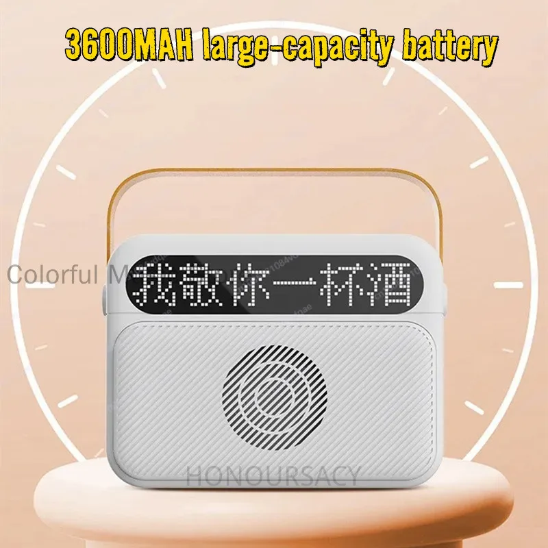 المنزل في الهواء الطلق كاريوكي بلوتوث Soundbox مع صوت عالٍ وواضح لبطاقة TF USB AUX كلمات ذكية عرض Y9 سمّاعات بلوتوث