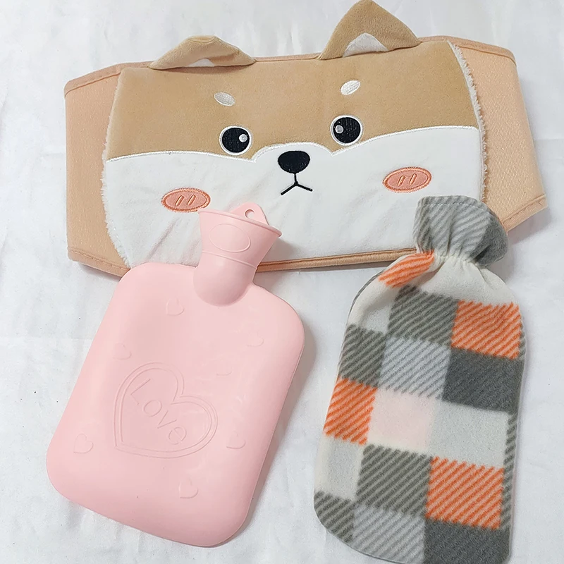 3PCS New Kawaii Hot Water Bottle Belt Hand Warmer Cute Dog Shape Warm Belt Girl Hot Water Bottle Heater Christmas Gift Winter