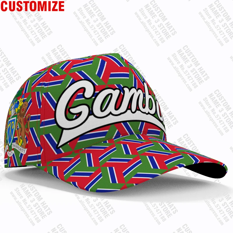 Gambia Baseball Cap Free 3d Custom Name Number Arab Team Logo Gm Hat Gmb Country Travel French Nation Arabic Islam Flag Headgear