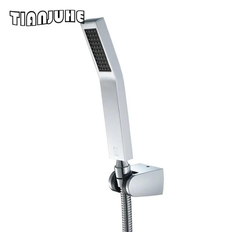 Hand Dusche Kopf Set Messing Handheld Dusche Zauberstab mit Wand Halterung Verstellbare Ellenbogen Halter Moderne Rechteck Hand Dusche