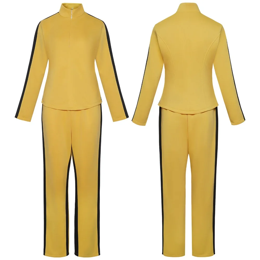 Kill Bill The Bride Beatrix Kiddo Cosplay Costume Yellow Kung Fu Jumpsuit Women Tracksuit Halloween Carnival Mardi Gras Costumes - view 3