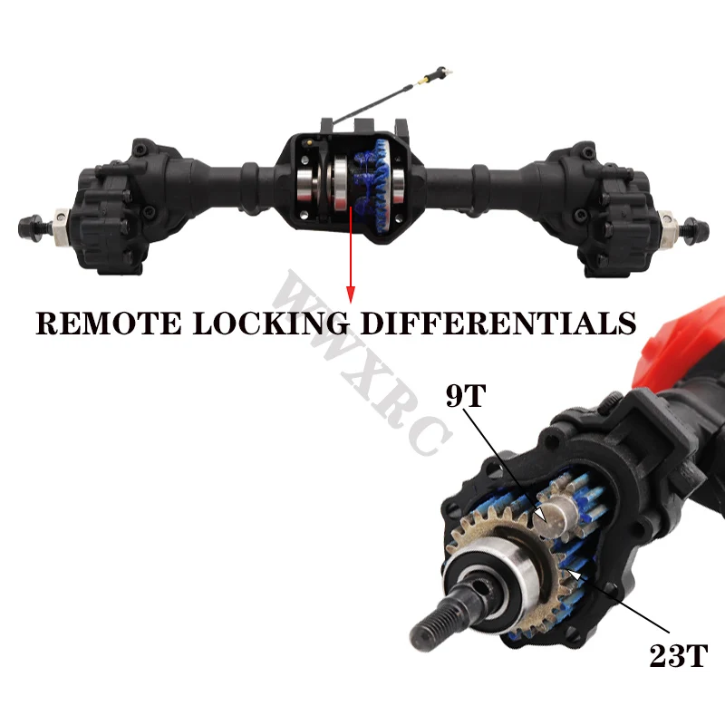 TRX4 Front Rear Differential Portal Axle with T-lock Head ball for 1:10 RC Crawler Car TRX-4 TRX4 Upgrade Parts