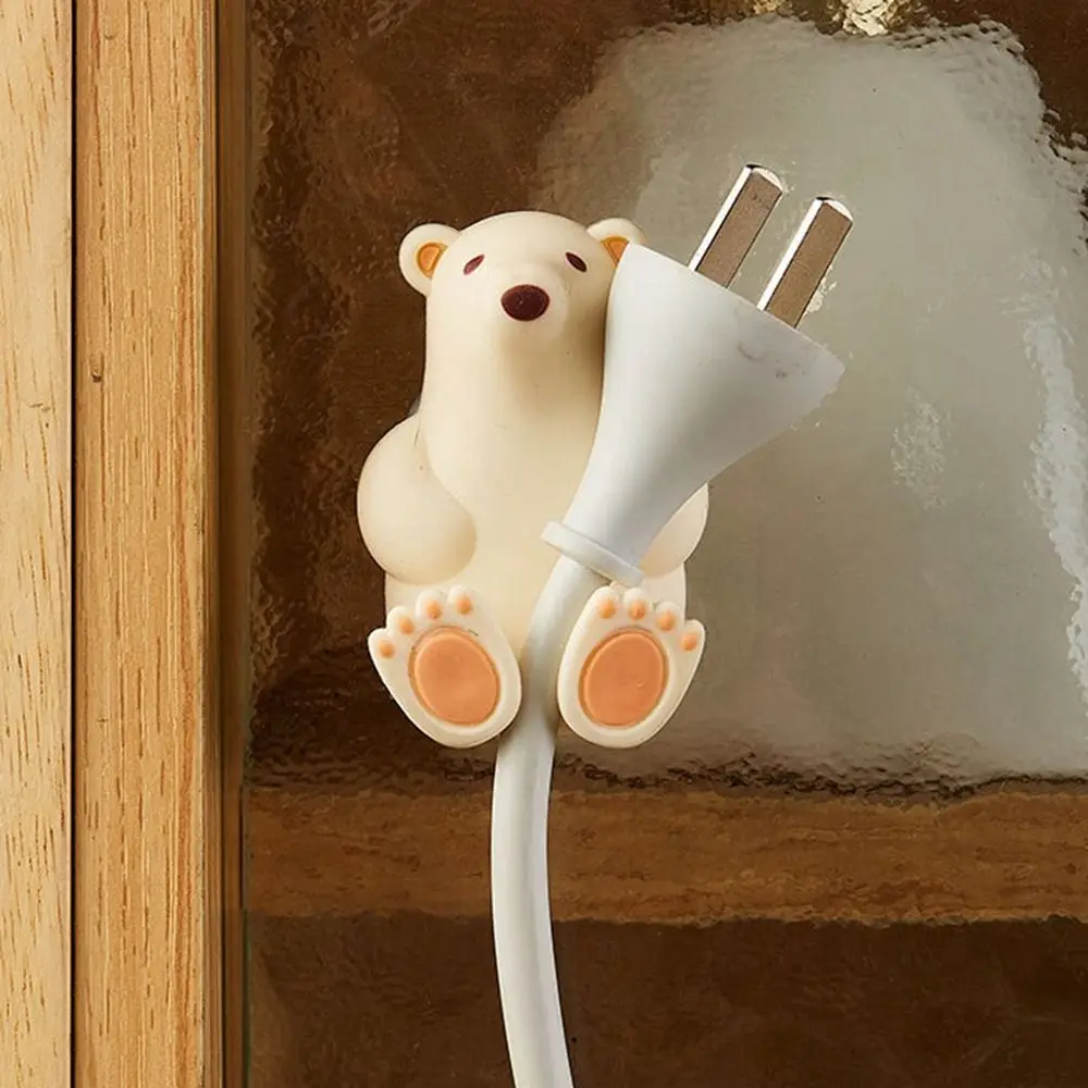 Super Adorable Polar Bear Toothbrush Holder Wall Mounted Suction Cup Racks Creative Perforation-free Bathroom Accessories