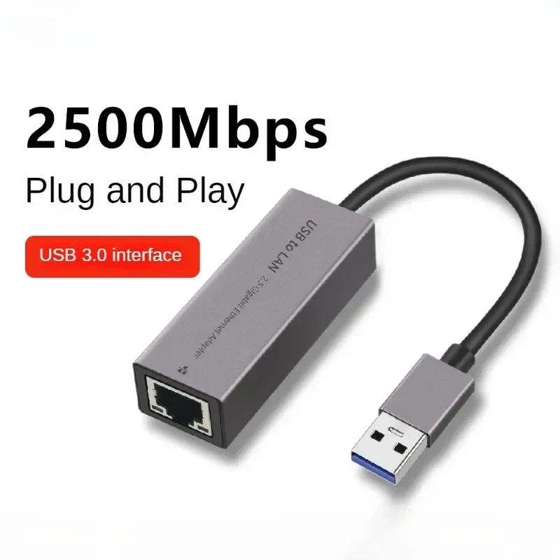 2.5G USB Ethernet Adapter 2500Mbps USB3.0 Type C To RJ45 Lan Wired Ethernet Gigabit Adapter Network Card for MacBook IPad Pro