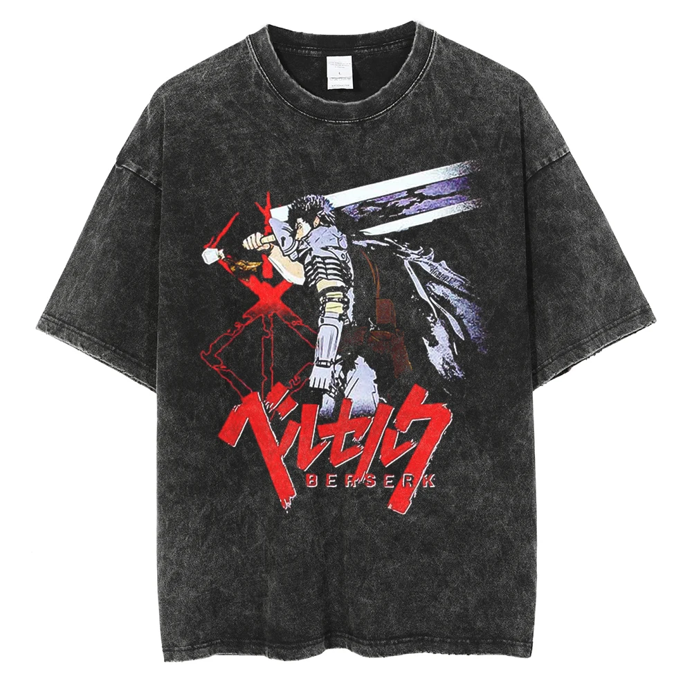 تي شيرت بأكمام قصيرة مع طباعة أنيمي ، هاراجو ، هيب هوب ، هاراجو ، أسود ، مع طباعة مسطحة ، للزوجين ، الصيف