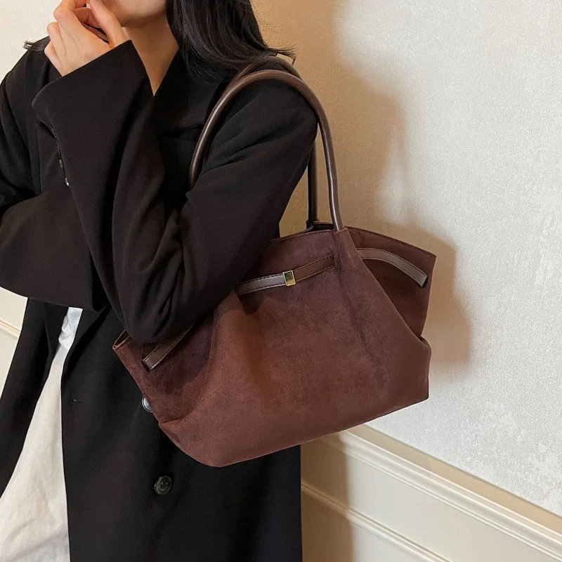 

Suede bag women's 2025 new autumn and winter versatile shoulder bag fashionable large-capacity handbag